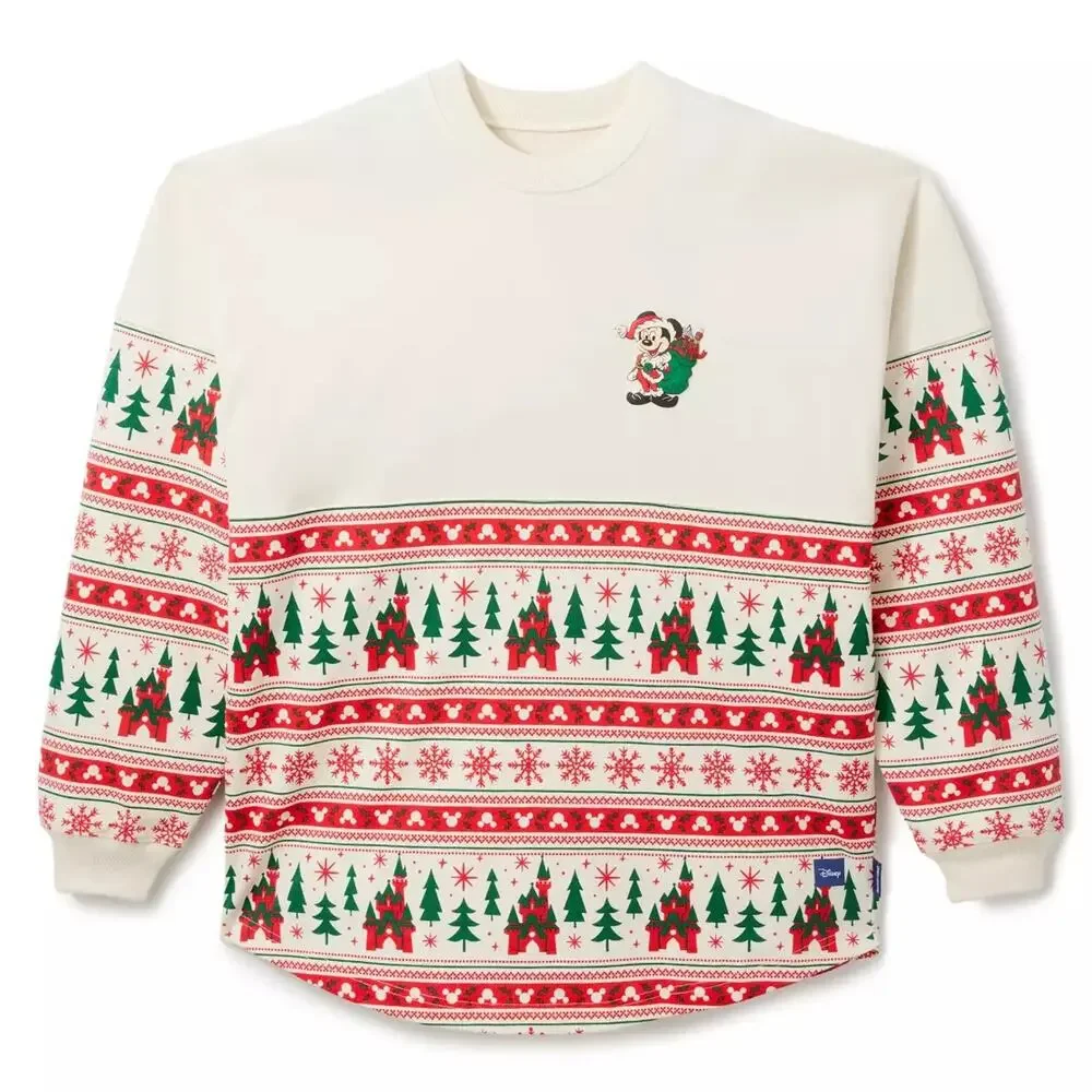 Santa Mickey Mouse ''Merry Christmas'' Fair Isle Spirit Jersey for Adults XL